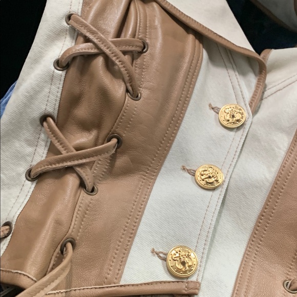 DENIM LEATHER CROP TOP‼️ - Picture 2 of 8